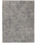 Feizy Elias Luxe Geometric Maze Rug, High/Low, Gray/Ivory/Blue, 9ft x 12ft Area Rug