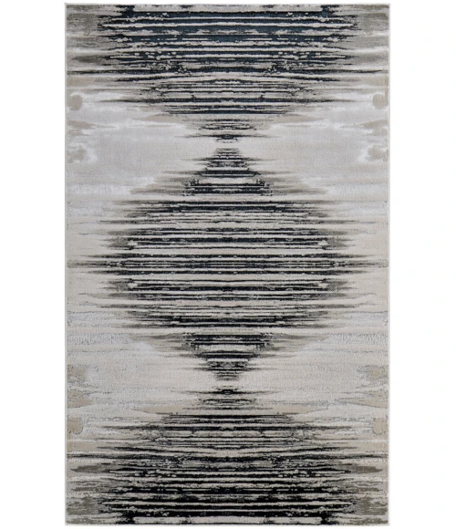Feizy Micah Scandinavian Diamond, Black/Silver/Taupe, 9'-2" x 12' Area Rug