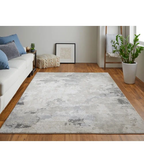 Feizy Prasad Casual Watercolor, Ivory/Gray, 8' x 11' Area Rug