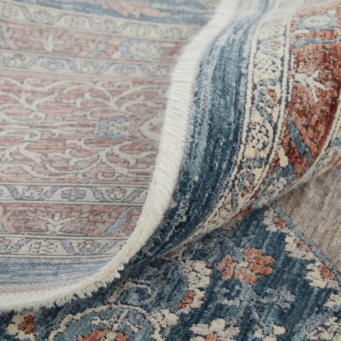 Feizy Marquette Bohemian & Eclectic Medallion, Gray/Red/Blue, 2'-8" x 12' Runner