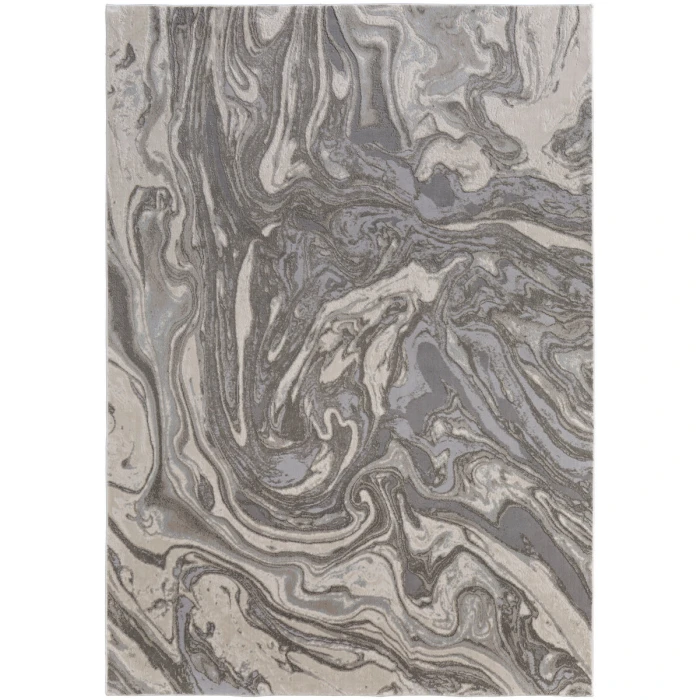 Feizy Prasad Casual Watercolor, Gray/Ivory/Silver, 8' x 11' Area Rug