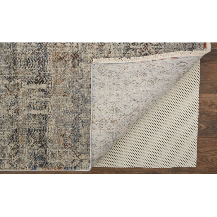 Feizy Kaia Rustic Distressed, Tan/Ivory/Blue, 2'-6" x 12' Runner
