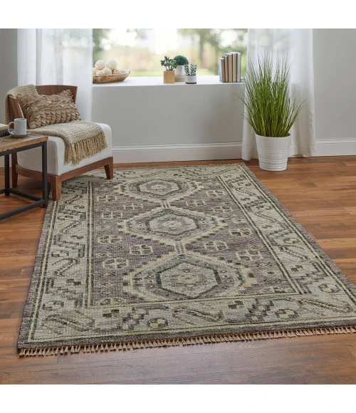 Feizy Fillmore Classic Diamond, Brown/Gray, 2'-6" x 10' Runner