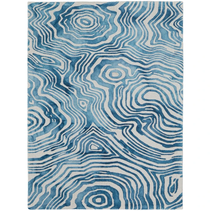 Feizy Lorrain Bohemian & Eclectic Abstract, Blue/Ivory, 8' x 11' Area Rug