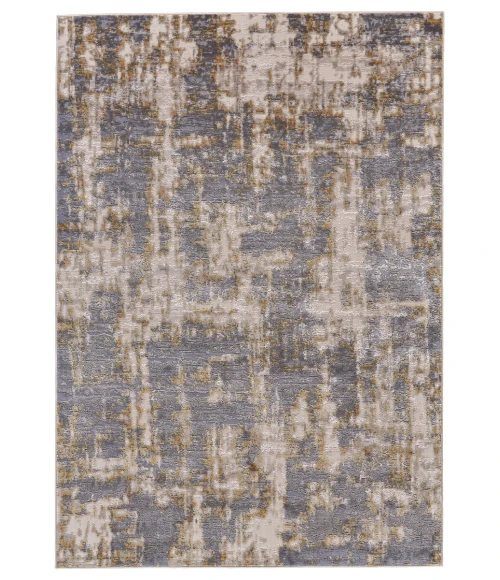 Feizy Waldor Industrial Abstract, Gray/Gold, 6'-7" x 9'-6" Area Rug