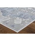 Feizy Laina Casual Abstract, Ivory/Blue, 7'-10" x 9'-6" Area Rug