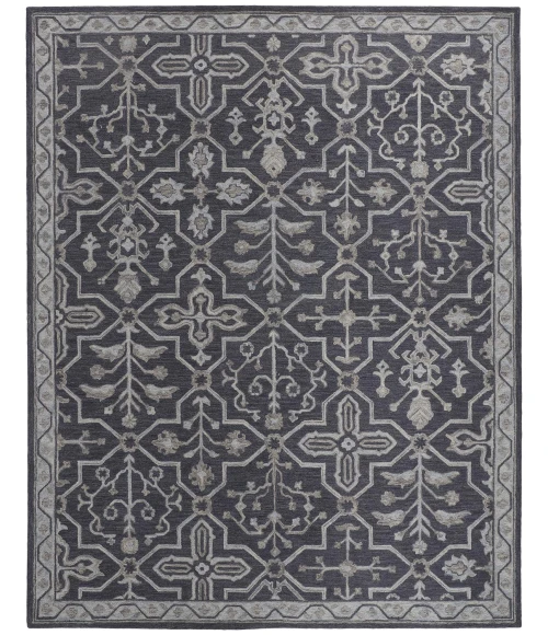 Feizy Fallon Rustic Farmhouse Rug, Ornamental, Odyssey Gray, 2ft x 3ft Accent Rug