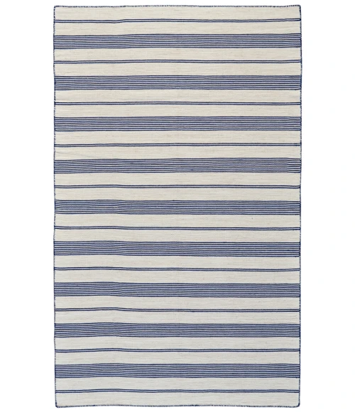Feizy Duprine Casual Stripes, White/Ivory/Blue, 10' x 14' Area Rug