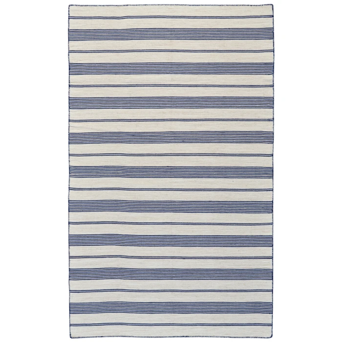 Feizy Duprine Casual Stripes, White/Ivory/Blue, 10' x 14' Area Rug