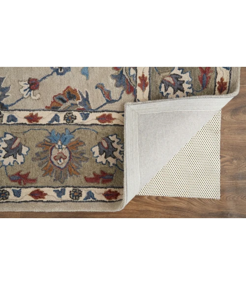 Feizy Rylan Tufted Persian Floral Rug, Stone Gray/Red/Blue, 9ft x 12ft Area Rug