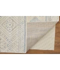 Feizy Camellia Farmhouse Geometric, Ivory/Blue, 4'-3" x 6'-3" Accent Rug