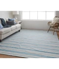 Feizy Duprine Casual Stripes, Ivory/Blue, 8' x 11' Area Rug