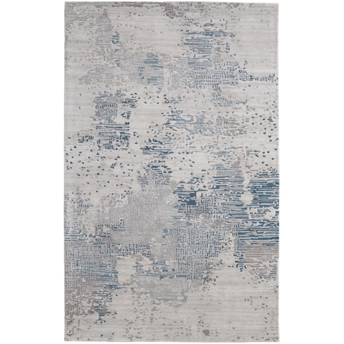 Feizy Zarah Bohemian & Eclectic Abstract, Gray/Taupe/Blue, 2'-6" x 12' Runner