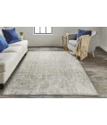 Feizy Waldor Industrial Abstract, Ivory/Gray, 8' x 11' Area Rug