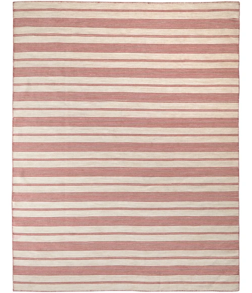 Feizy Duprine Casual Stripes, Red/Ivory, 10' x 14' Area Rug