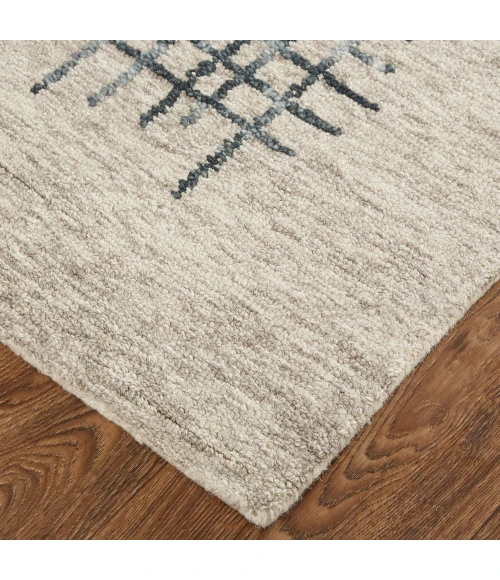 Feizy Maddox Modern Tufted Architectural Rug, Light Taupe/Graphite Gray, 5ft x 8ft