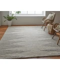 Feizy Navaro Casual Gradient & Ombre, Ivory/Tan, 9' x 9' Round Rug