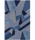 Feizy Nash Farmhouse Geometric, Blue/Silver, 9' x 12' Area Rug