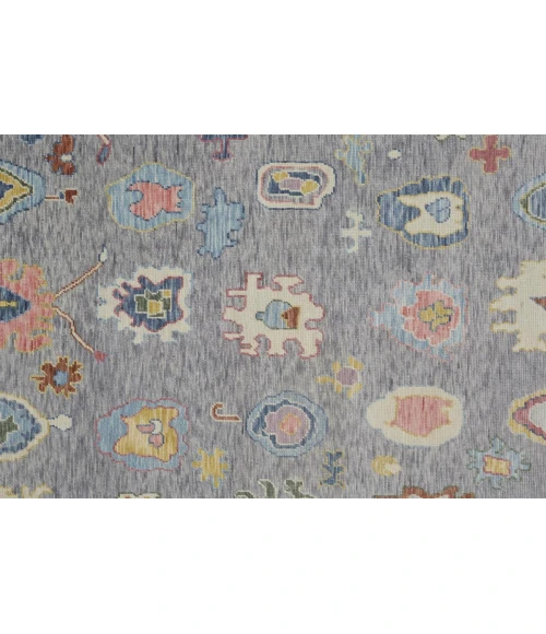Feizy Karina Hand-Knotted Botanical Area Rug, Cool Gray/Blue, 8ft-6in x 11ft-6in
