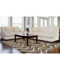 Feizy Bermuda Casual Geometric, Blue/Brown/Ivory, 5' x 8' Area Rug
