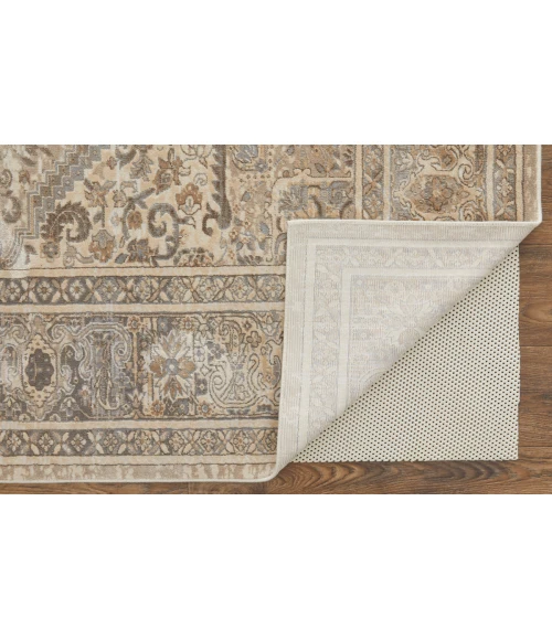 Feizy Celene Vintage Medallion, Tan/Brown/Ivory, 3'-9" x 5'-7" Accent Rug