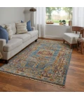 Feizy Fillmore Bohemian & Eclectic Geometric, Blue/Yellow/Red, 9' x 12' Area Rug