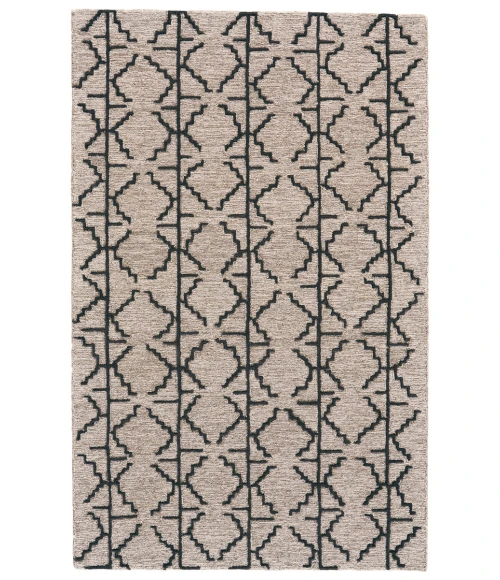 Feizy Enzo Global Geometric, Black/Taupe/Gray, 9'-6" x 13'-6" Area Rug