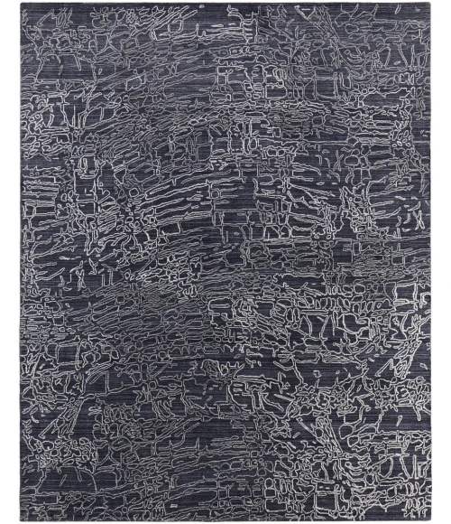 Feizy Whitton Industrial Abstract, Black/Gray/Ivory, 9' x 12' Area Rug
