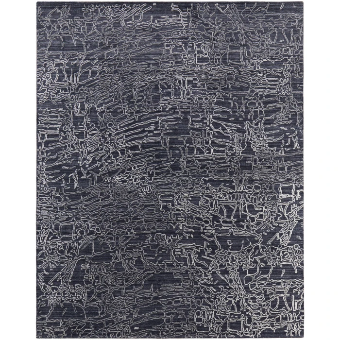 Feizy Whitton Industrial Abstract, Black/Gray/Ivory, 2' x 3' Area Rug
