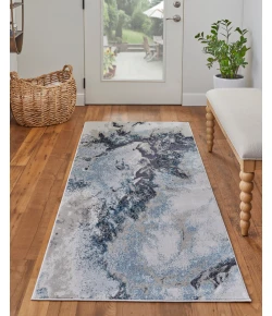 Feizy Astra 39L4F GRAY/NAVY Area Rug 2 ft. 10 in. X 7 ft. 10 in. Runner