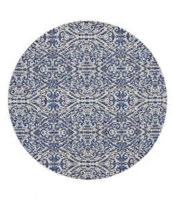 Feizy Milton 3466F ROYAL Area Rug 8 ft. 9 in. X 8 ft. 9 in. Round