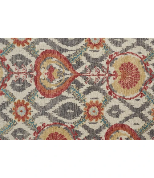 Feizy Beall Luxe Ornamental Ikat Wool Rug, , Red Orange, 9ft-6in x 13ft-6in Area Rug