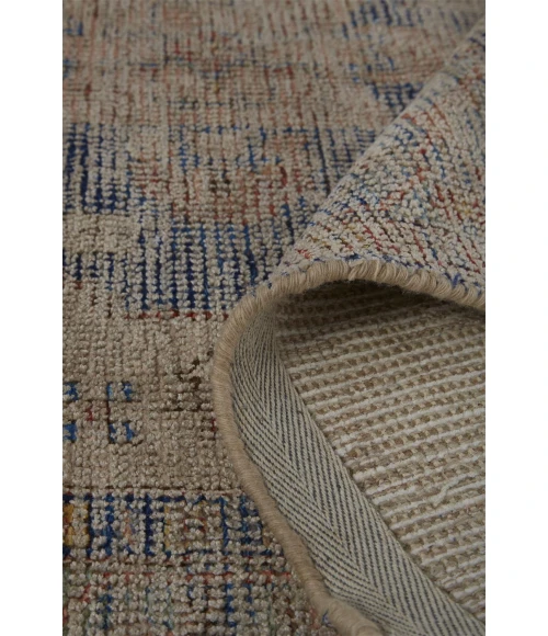 Feizy Caldwell Vintage Space Dyed Wool Rug, Blue/Orange, 10ft x 14ft Area Rug