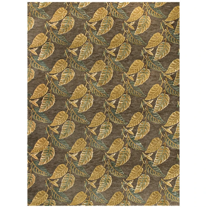 Feizy Leafscape CHARCOAL 2857275F 5 ft. 6 in. X 8 ft. 6 in. Rectangle Rug