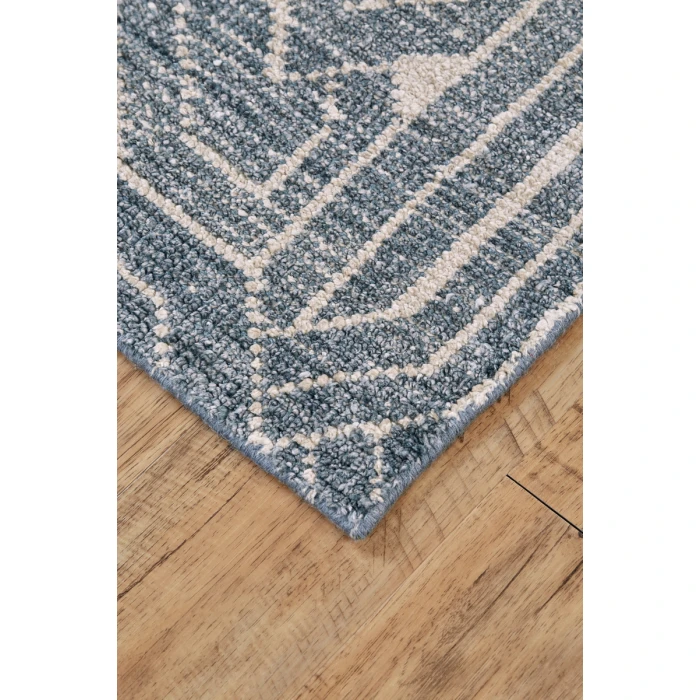 Feizy Parker Mid-Century Modern Geometric, Blue/Ivory, 4' x 6' Accent Rug