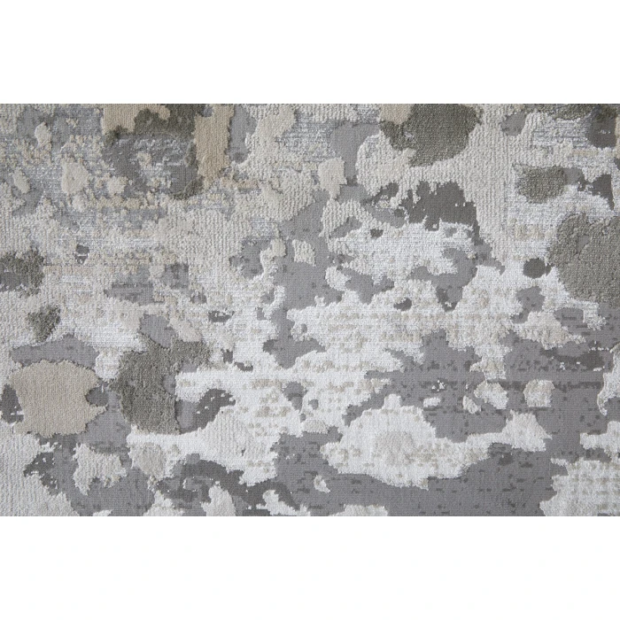 Feizy Micah Industrial Abstract, Silver/Gray/White, 3'-11" x 6' Accent Rug