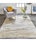 Feizy Aura Industrial Abstract, Gold/Gray/Ivory, 12' x 15' Area Rug