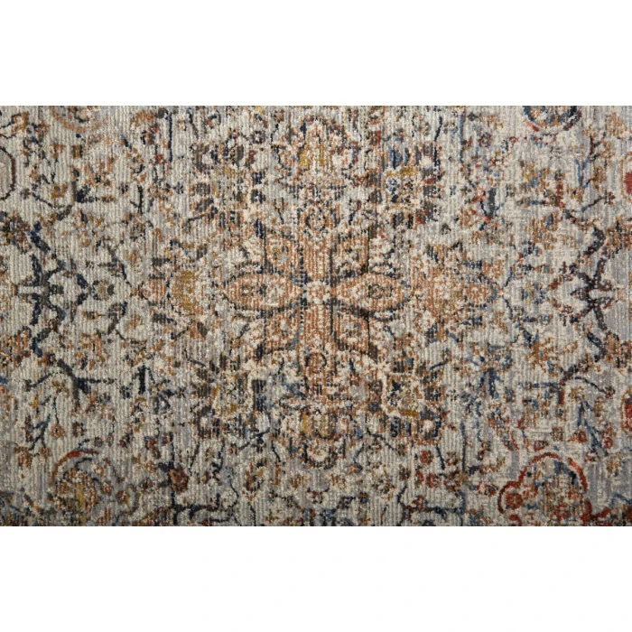 Feizy Kaia Bohemian & Eclectic Medallion, Tan/Orange/Blue, 2'-6" x 10' Runner