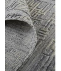 Feizy Elias Luxe Geometric Maze Runner, High/Low, Gray/Ivory/Blue, 2ft - 9in x 10ft