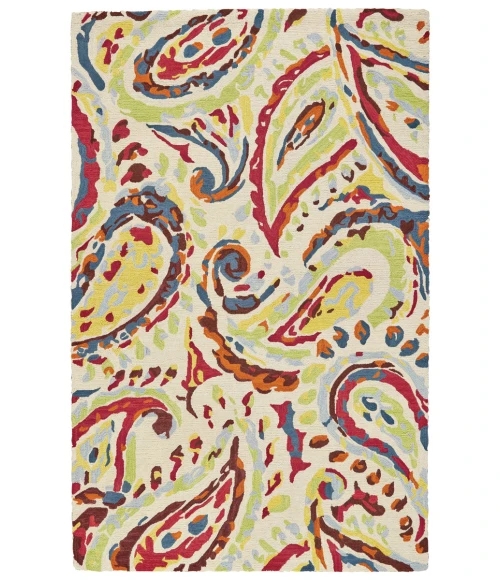 Feizy Liana Casual Abstract, Red/Green/Ivory, 12' x 15' Area Rug