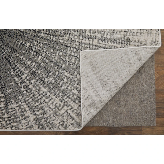 Feizy Micah Mid-Century Modern Abstract, Ivory/Gray/Blue, 5' x 8' Area Rug