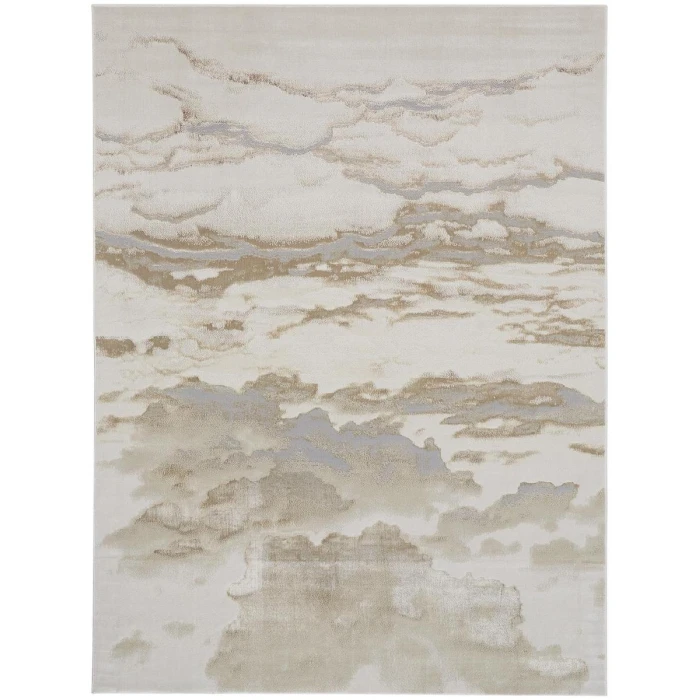 Feizy Aura Casual Abstract, Ivory/Tan/Gray, 12' x 18' Area Rug
