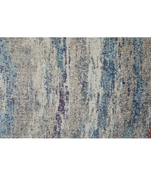 Feizy Edgemont Casual Abstract, Blue/Gray/Orange, 10' x 14' Area Rug