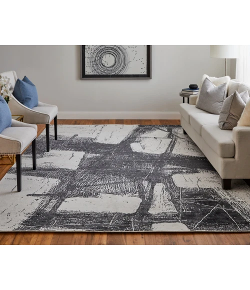 Feizy Coda Industrial Abstract, Black/White, 5' x 8' Area Rug