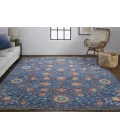 Feizy Beall Luxury Wool Rug, Ornamental Floral, Classic Blue, 2ft x 3ft Accent Rug