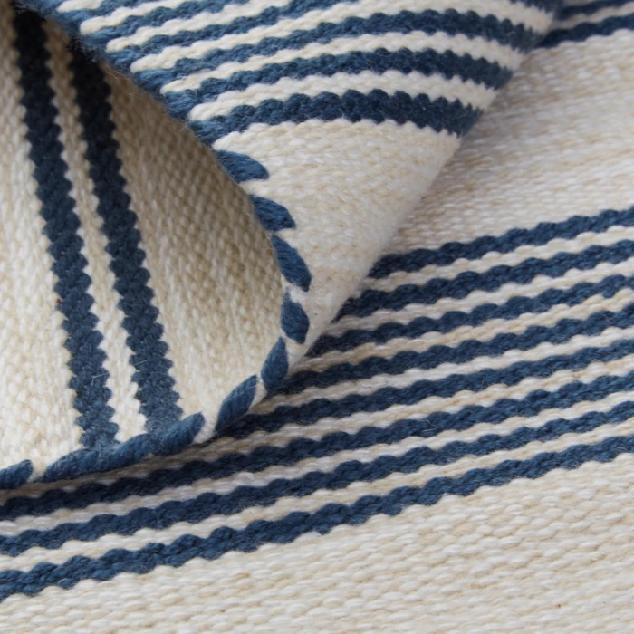 Feizy Duprine Casual Stripes, White/Ivory/Blue, 10' x 14' Area Rug