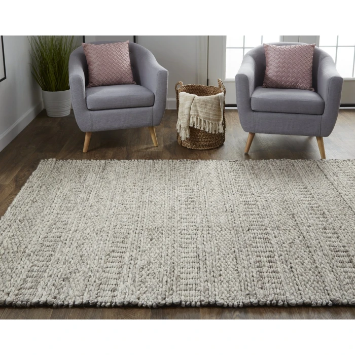 Feizy Berkeley Scandinavian Geometric, Ivory/Gray/Tan, 9'-6" x 13'-6" Area Rug