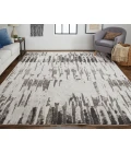 Feizy Vancouver Contemporary Abstract Rug, Gray/Charcoal Gray, 10' x 14' Area Rug