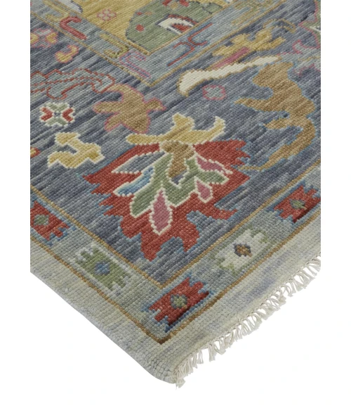 Feizy Karina Hand-Knotted Botanical Area Rug, Blue/Cool Gray, 5ft-6in x 8ft-6in