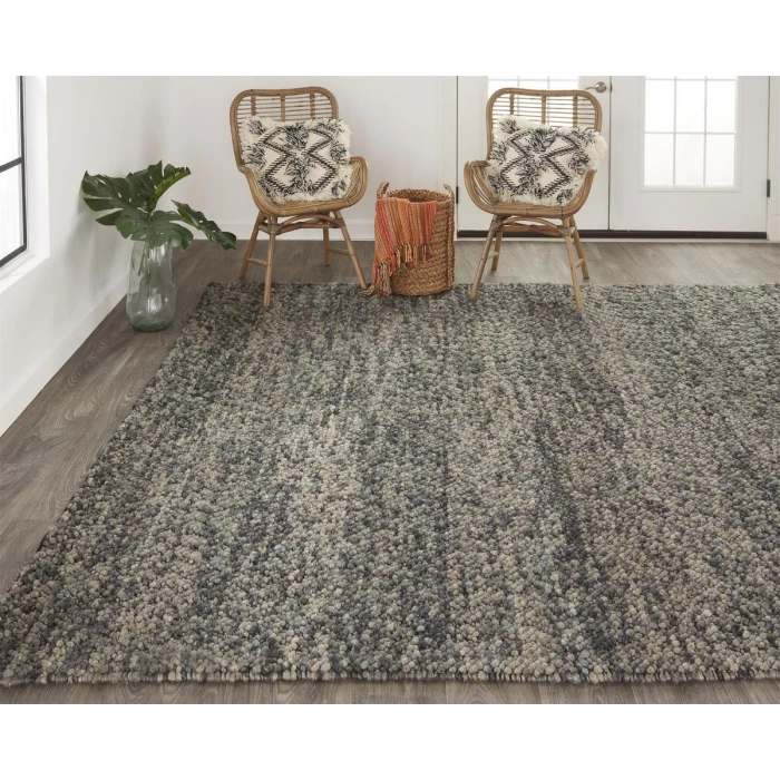 Feizy Berkeley Casual Abstract, Gray/Taupe/Black, 9'-6" x 13'-6" Area Rug